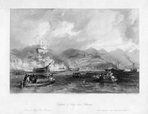 Captura de Ting-hai, Chusan, China, 1841 século XIX.