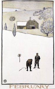 Golf in the Snow - no "Calendário de Golfe" de Edward Penfield de Edward Penfield