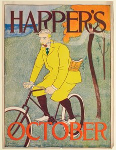 Homem de fato amarelo numa bicicleta, Harper