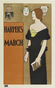 Cartaz publicitário Harpers magazine, março de 1896