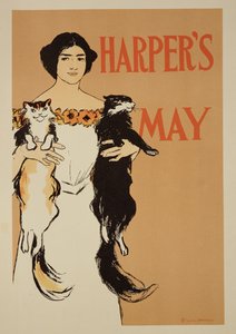 Reprodução de um cartaz anunciando a edição de maio da &39;Harper&39;s Magazine&39;, de 1897