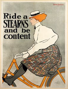Monte um Stearns e fique satisfeito, litografia colorida c1896. de Edward Penfield