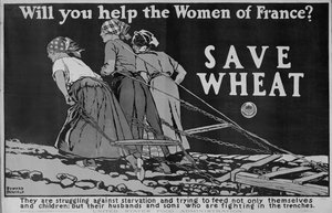 Você vai ajudar as mulheres da França Cartaz da Primeira Guerra Mundial