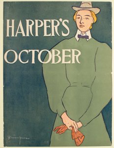 Mulher de vestido verde, outubro, Harper
