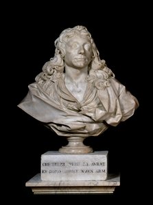Busto de retrato de Sir Christopher Wren, século XVII (mármore)
