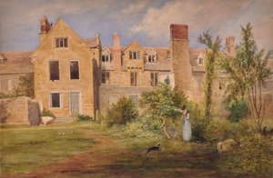 Em Nottingham (atrás de prédios de pedra com mulher, cachorro e rolo de jardim) de Edward Pretty