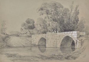 Paisagem de uma ponte com figuras de Edward Pretty