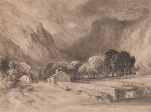 Paisagem com montanhas de Edward Pretty