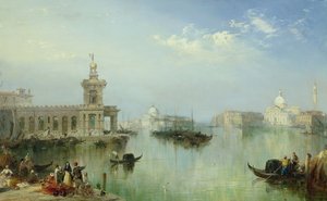 Lagoa de Veneza (óleo no painel)