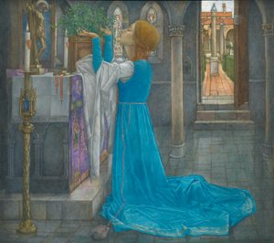 Isabella e o vaso de manjericão (tempera sobre tela)