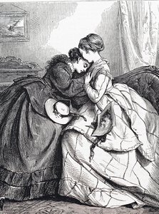 Uma irmã mais velha a confortar a sua jovem irmã. de Edward Robert Hughes
