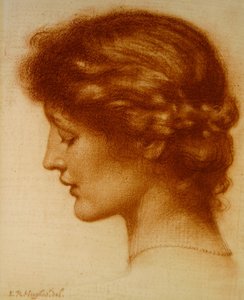 Retrato de Rosalind (giz vermelho sobre papel) de Edward Robert Hughes