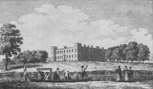 Sion House, vista de frente à Igreja de Isleworth, c1760