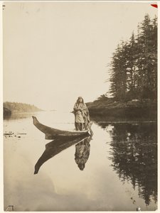 [Durante muito tempo a minha robusta embarcação enfrenta onda e maré] de Edward S. Curtis