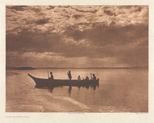 Portfólio IX, Placa 316: Pôr do sol em Puget Sound de Edward S. Curtis