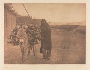 Portfolio XVII, Chapa 608: Uma carga de combustível - Zuñi de Edward S. Curtis