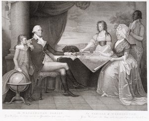 A família de Washington, 1798 (gravura e gravura de stipple)
