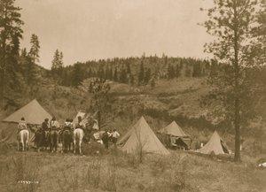 Acampamento do autor entre os Spokan 1910 (foto) de Edward Sheriff Curtis