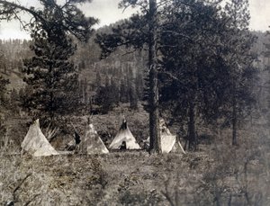 Índio da América: acampamento dos índios spokan de Edward Sheriff Curtis