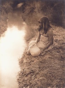 Maricopa Woman at the Stream de Edward Sheriff Curtis
