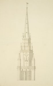 Torre Projetada de Santa Maria Redcliffe (lápis e aquarela sobre papel) de Edward Shiercliffe