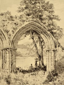 O Forth: Lago de Menteith de Inchmahome Priory, c.1880 (gravura)