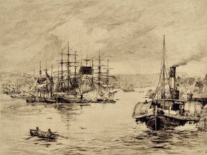 The Tyne: At Shields, c.1880 (gravura)