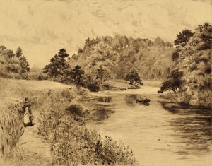 O Desgaste: The Wear Near Durham, c.1880 (gravura)
