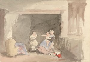 Interior com Mãe e Dois Filhos