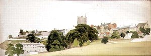 A View of Richmond Castle, Yorkshire, c.1860 (aquarela e lápis sobre papel) de Edward W. Robinson