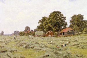 Haymaking in Fittleworth, Sussex (óleo sobre tela)