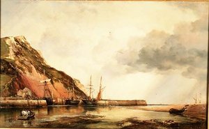 Axmouth Harbour, Devon-Low Water de Edward William Cooke