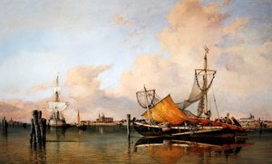 Noite antes do mau tempo na lagoa, Veneza de Edward William Cooke