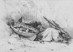 Na praia de Cromer, c1828. de Edward William Cooke