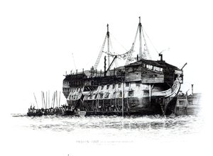 Navio da prisão no porto de Portsmouth: Condenado a bordo, 1828