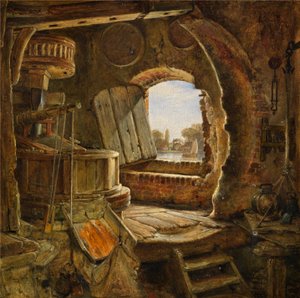 Moinho do pai de Rembrandt, 1843 de Edward William Cooke
