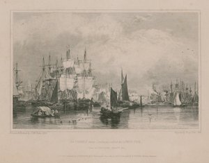 O Tamisa perto de Limehouse: Lower Pool de Edward William Cooke