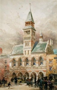 Edifício Cívico (aguarela sobre papel) de Edward William Godwin