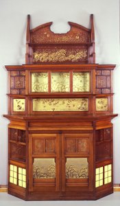 Harmonia em Amarelo e Ouro: O Gabinete de Borboleta, 1877-78 (óleo em mogno com telha amarela, molduras de latão e vidro)