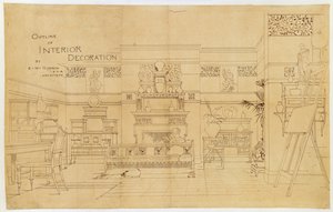 Contorno da Decoração de Interiores, 1881 (tinta sobre papel vegetal)