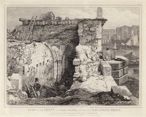 Ruínas da capela de St Thomas na velha ponte de Londres de Edward William Godwin