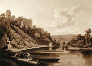 Vista, de, a, novo, Weir, ligado, a, rio, wye, prato, 11, de, vistas, de, a, rio, wye, gravado, por, F., jukes, 1800, (aquatint) de Edward (after) Dayes