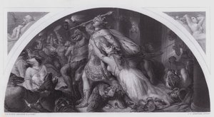 Rout of Comus and his Band (gravura) de Edwin (after) Landseer