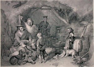 The Highland Whiskey Still, gravado por Robert Graves, publicado em 1876 (gravura)