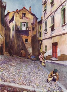 Na Córsega: Casas antigas, Bastia (cor litho)