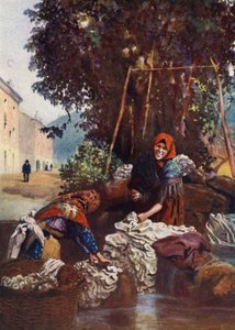 Córsega: Mulher lavando linho (cor litho)