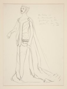 A Lady, esboço de figurino para Henry Irving de Edwin Austin Abbey