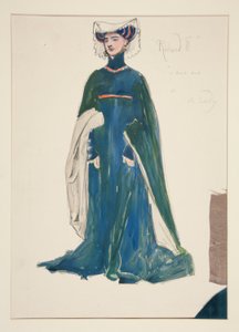 Uma Senhora, esboço de fantasia para Henry Irving de Edwin Austin Abbey