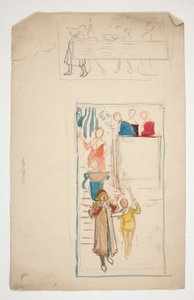 Uma procissão - ilustração não identificada para uma peça de teatro(?) de Edwin Austin Abbey