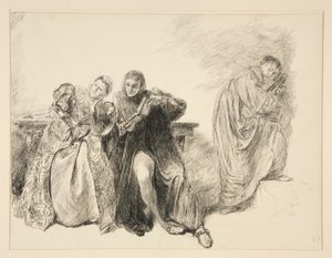 Bianca e Lucêncio, do Ato III, Cena I, A Megera Domada de Edwin Austin Abbey
